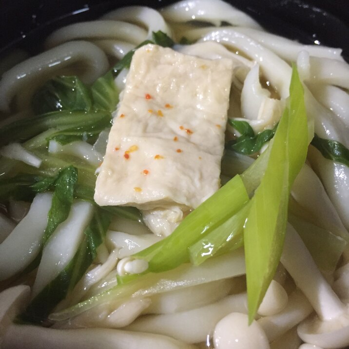 生ゆばとチンゲン菜うどん